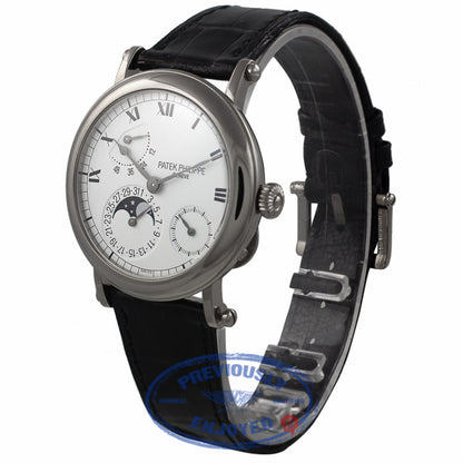 Patek Philippe 18k White Gold 36MM Moon Phase Power Reserve 5054G LUD73H - Beverly Hills Watch Company
