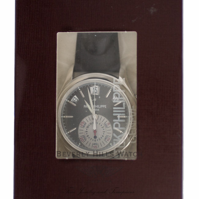 Patek Philippe Platinum Case Annual Calendar Chronograph Slate Silver Dial 40.5mm 5960P-001 KCSCXX - Beverly hills Watch Company Watch Store