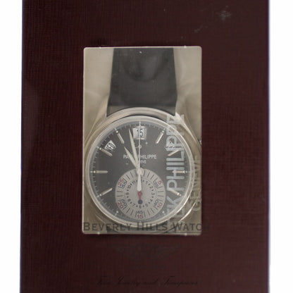 Patek Philippe Platinum Case Annual Calendar Chronograph Slate Silver Dial 40.5mm 5960P-001 KCSCXX - Beverly hills Watch Company Watch Store