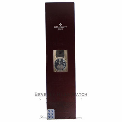 Patek Philippe Platinum Case Annual Calendar Chronograph Slate Silver Dial 40.5mm 5960P-001 KCSCXX - Beverly hills Watch Company Watch Store