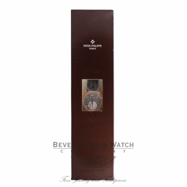 Patek Philippe Rose Gold Case Annual Calendar Chronograph Slate Dial 5960R-001 F5J4VD - Beverly hills Watch Company Watch Store