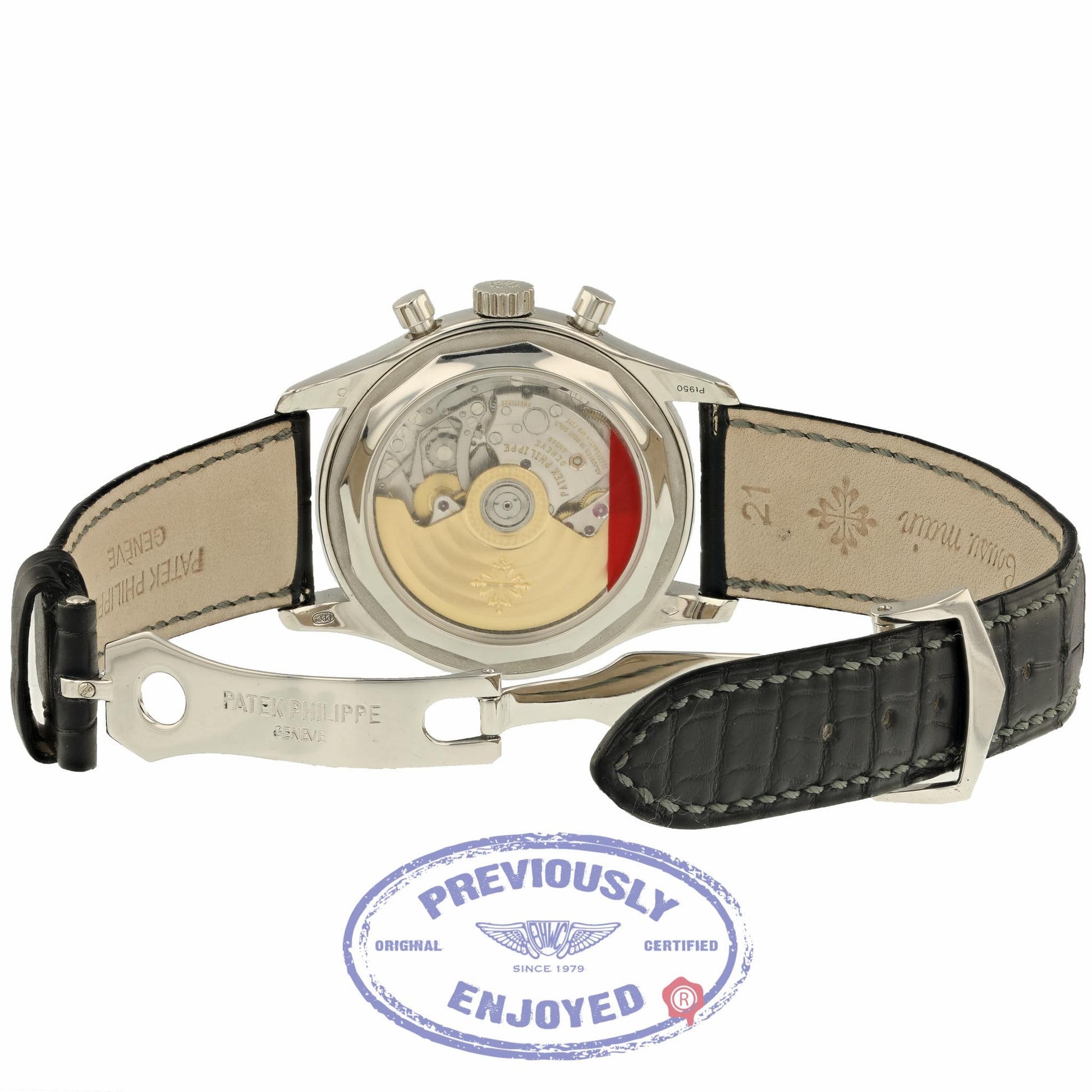 Patek Philippe Platinum Case Annual Calendar Chronograph Slate Dial 40.5mm 5960P-001 XWQ7JP - Beverly hills Watch Company