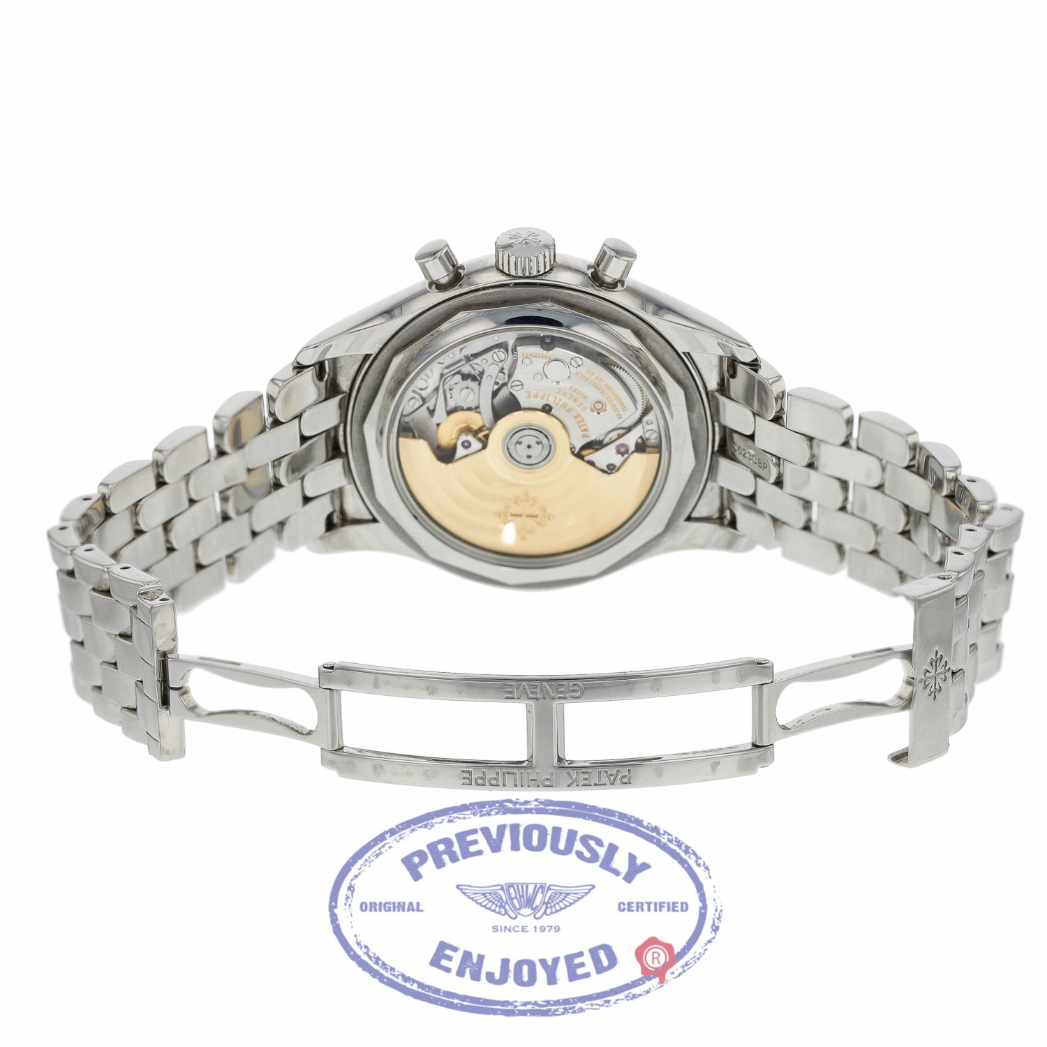 Patek Philippe Annual Calendar Chronograph 40.5mm Stainless Steel Silver Dial 5960/1A-001 D48PXV - Beverly Hills Watch Company