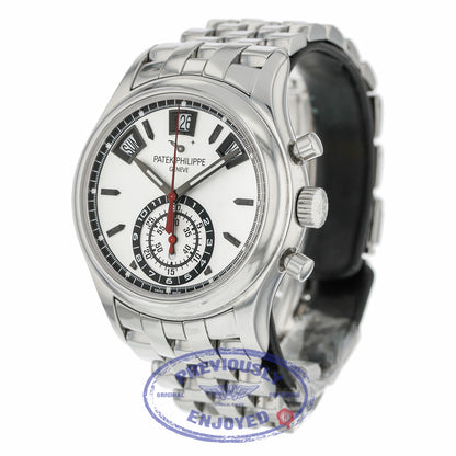 Patek Philippe Annual Calendar Chronograph 40.5mm Stainless Steel Silver Dial 5960/1A-001 D48PXV - Beverly Hills Watch Company