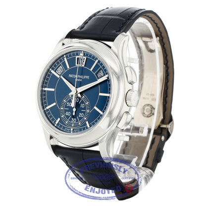 Patek Philippe Annual Chronograph Platinum 42mm Blue Dial 5905P-001 - Beverly Hills Watch Company