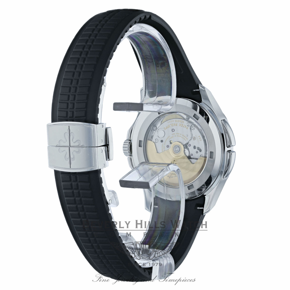 Patek Philippe Aquanaut Travel Time 40MM Stainless Steel Black Dial Black Rubber Strap 5164A-001 FH1Q4E - Beverly Hills Watch Company