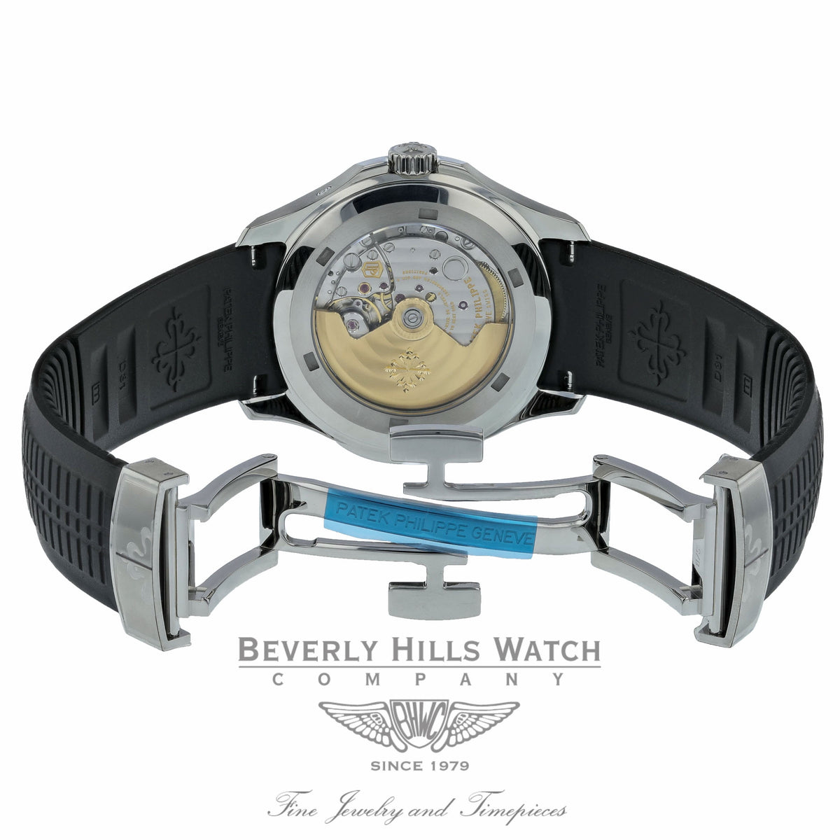 Patek Philippe Aquanaut Travel Time 40MM Stainless Steel Black Dial Black Rubber Strap 5164A-001 FH1Q4E - Beverly Hills Watch Company