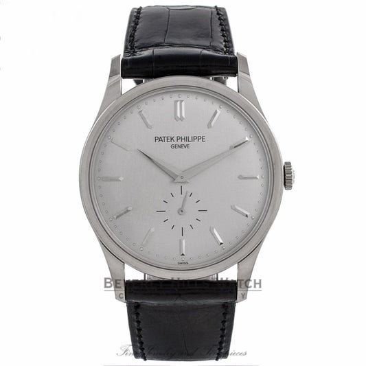 Patek Philippe Calatrava 37MM 18k White Gold Automatic Silver Dial 5196G-001 N7HCXJ - Beverly Hills Watch Company