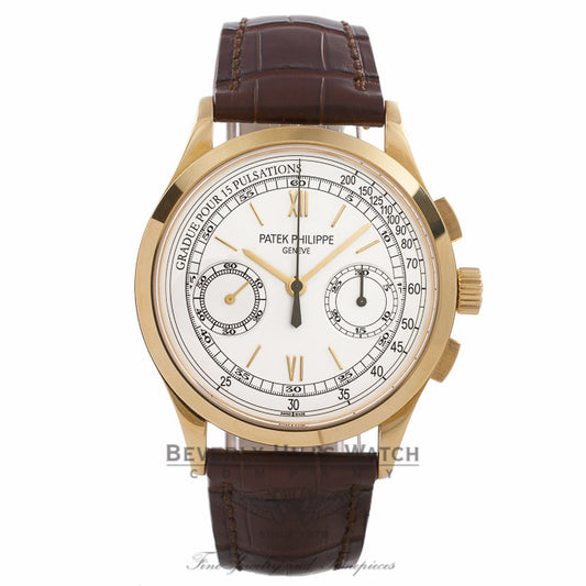 Patek Philippe 5170J-001 Yellow Gold Chronograph Manual Wind Opaline White Dial 39mm Watch Beverly Hills Watch Company Watch Store