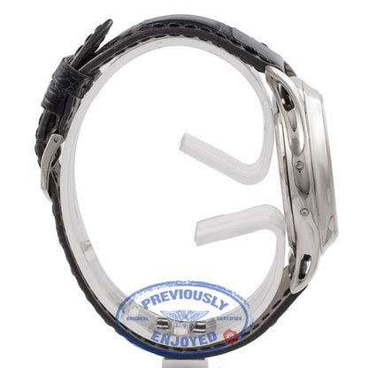 Patek Philippe Annual Calendar Grey Dial 18K White Gold Black Leather Strap 5205G PUVR4V - Beverly Hills Watch Store