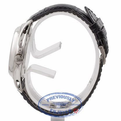 Patek Philippe Annual Calendar Grey Dial 18K White Gold Black Leather Strap 5205G PUVR4V - Beverly Hills Watch Store