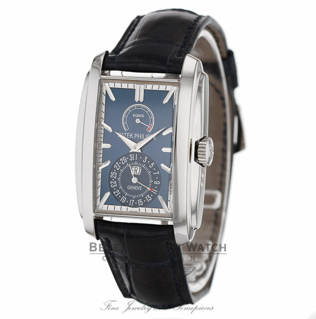 Patek Philippe Gondolo Matte Blue Dial 18K White Gold 5200G-001 6ND05Y - Beverly Hills Watch Company