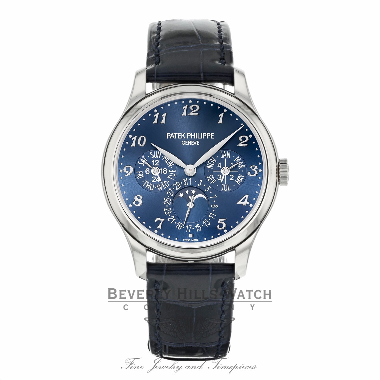 Patek Philippe 39mm Grand Complication Perpetual Calendar 18k White Gold 5327G-001 X5PT0F - Beverly Hills Watch