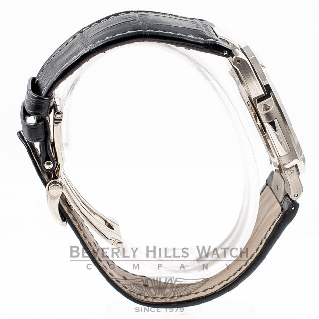 Patek Philippe Nautilus 5712 18K White Gold Case Slate Dial Moonphase Power Reserve Leather Strap Watch 5712G-001 Beverly Hills Luxury Watch Store