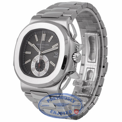 Patek Philippe Nautilus Chronograph Black Dial Stainless Steel 5980/1A-14 067WTH - Beverly Hills Watch Company