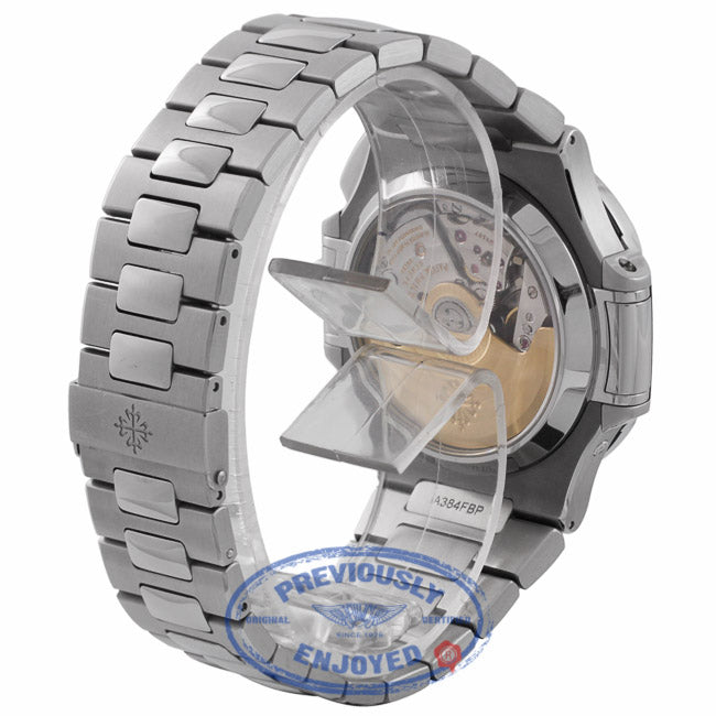 Patek Philippe Nautilus Chronograph Black Dial Stainless Steel 5980/1A-14 067WTH - Beverly Hills Watch Company