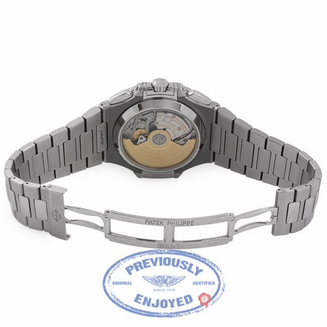 Patek Philippe Nautilus Chronograph Black Dial Stainless Steel 5980/1A-14 067WTH - Beverly Hills Watch Company