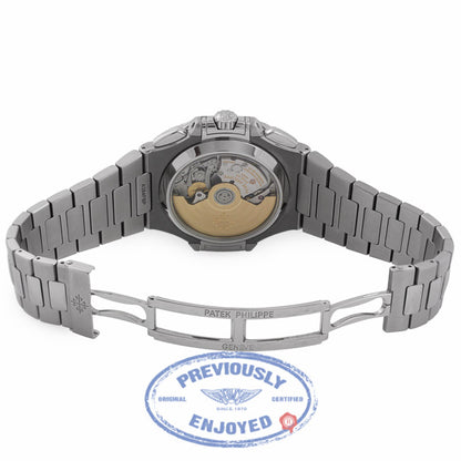 Patek Philippe Nautilus Chronograph Black Dial Stainless Steel 5980/1A-14 067WTH - Beverly Hills Watch Company