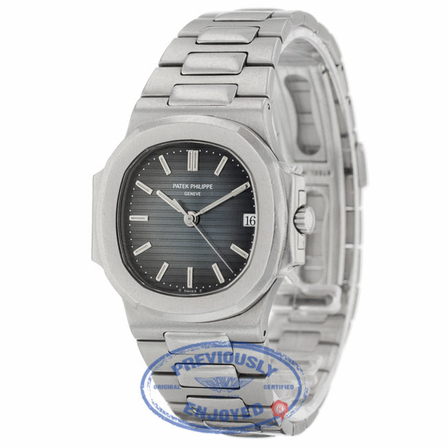Patek Philippe Nautilus 37mm Stainless Steel Automatic Blue Dial 3800/001 R80Q1Y - Beverly Hills Watch Company