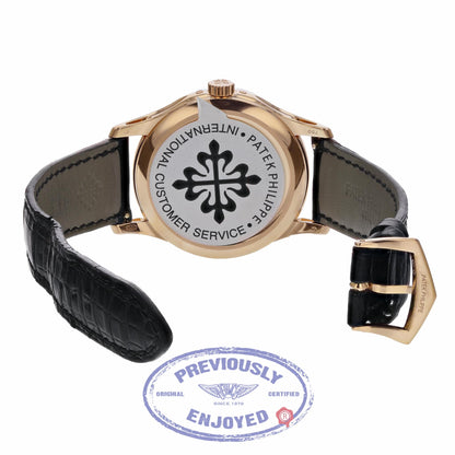 Patek Philippe Annual Calendar 40.2mm Rose Gold Black Dial 5205R-010 XJRV28 - Beverly Hills Watch
