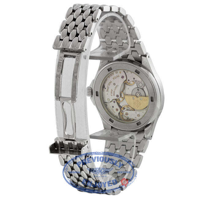 Patek Philippe 37mm Power Reserve Moonphase Black Dial Stainless Steel Watch 5085/1A NRML5C - Beverly Hills Watch Company