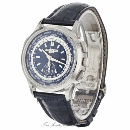 Patek Philippe Complications Blue Dial Automatic 18K White Gold 5930G-0001 915VPF - Beverly Hills Watch