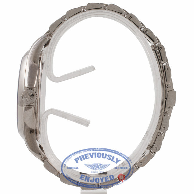 Patek Philippe Complication World Time 39MM 18k White Gold Silver Black Sunburst Dial 5130/1G-011 WHHZV2  - Beverly Hills Watch Company Watch Store