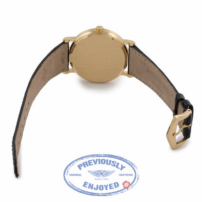 Patek Philippe Calatrava Hobnail Case 18k Yellow Gold 33MM White Dial Black Leather Strap 3802/200 87JLQ6 - Beverly Hills Watch Company Watch Store