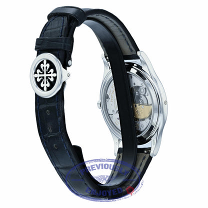 Patek Philippe Grand Complications Perpetual 37mm Platinum Blue Dial 5140P-001 MXD9JF - Beverly Hills Watch Company