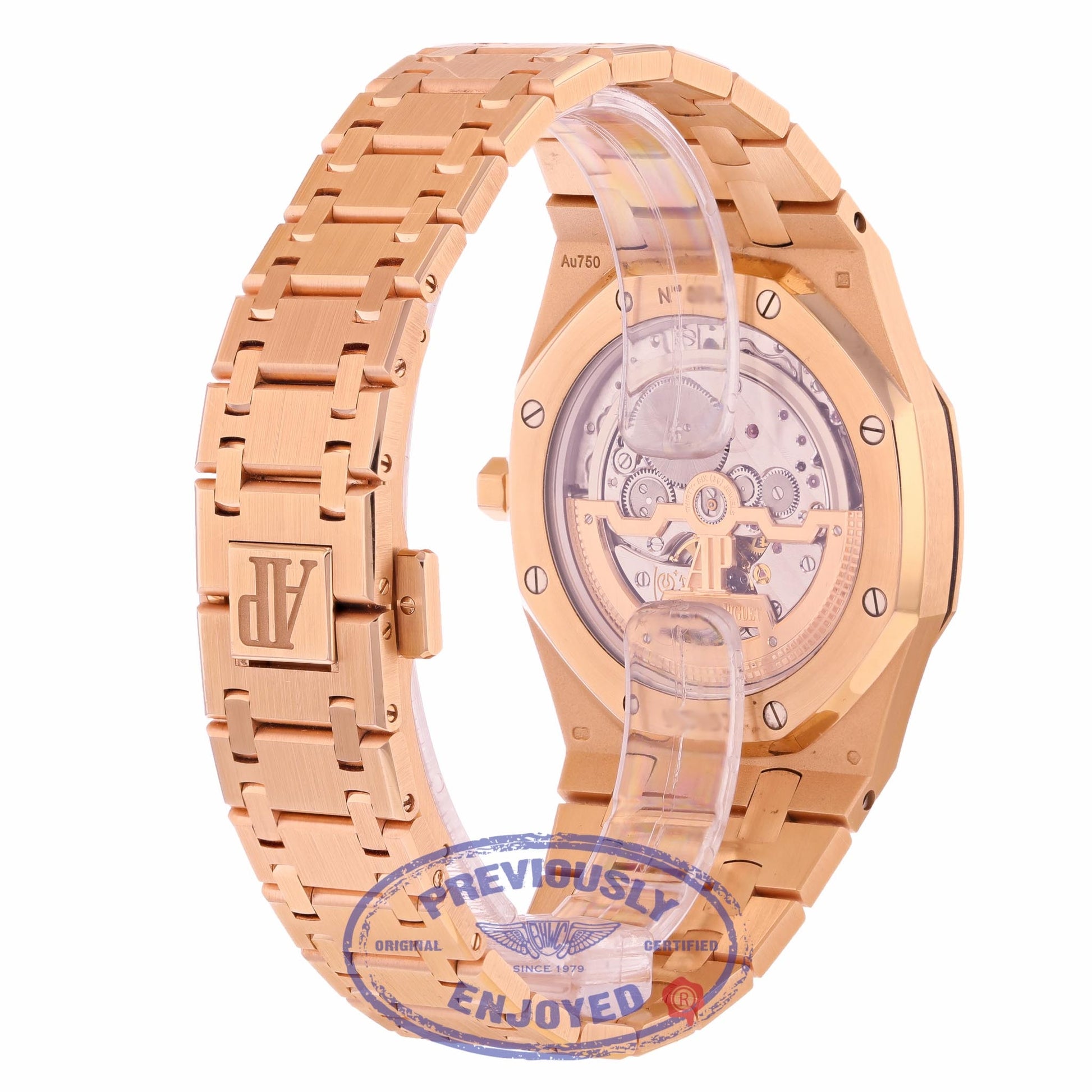 Audemars Piguet Royal Oak 39MM Ultra Thin Rose Gold Blue Dial 15202OR.OO.1240OR.01 - Beverly Hills Watch