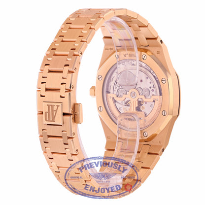 Audemars Piguet Royal Oak 39MM Ultra Thin Rose Gold Blue Dial 15202OR.OO.1240OR.01 - Beverly Hills Watch