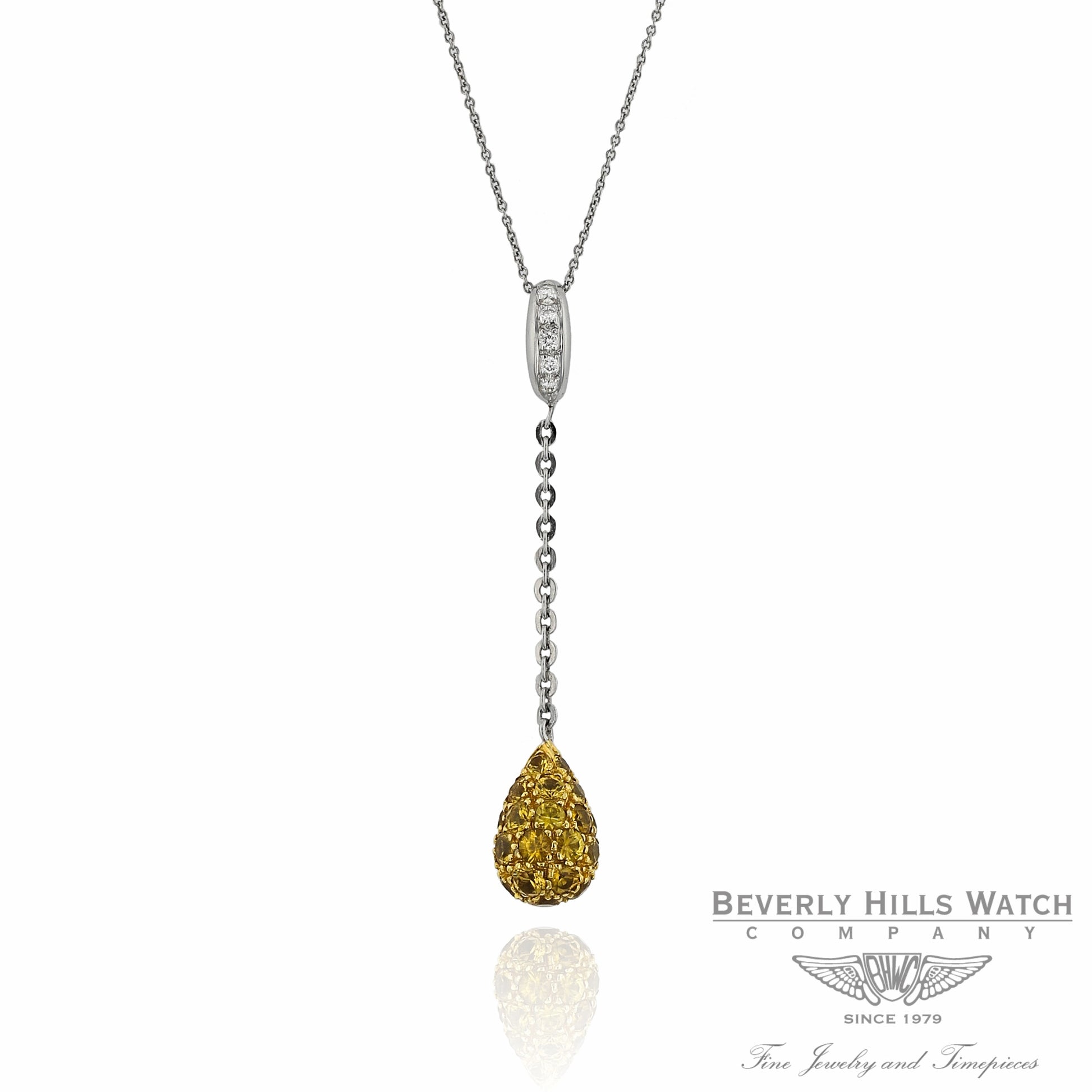 Pendant in 18k White Gold and Sapphires PDW5204DY 1346 - Beverly Hills Watch Company