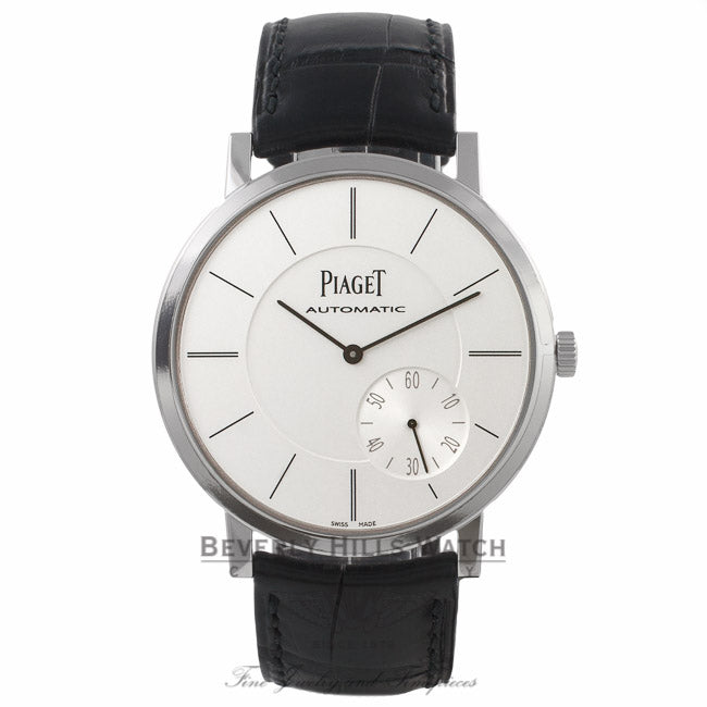 Piaget Altiplano Ultra Thin 43MM 18k White Gold Automatic Silver Dial 1208P 9HH98T - Beverly Hills Watch Company Watch Store
