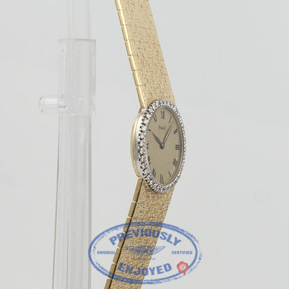 Piaget Gold Mesh Bracelet Diamond Bezel Ladies Vintage Watch Beverly Hills Watch Company Watch Store