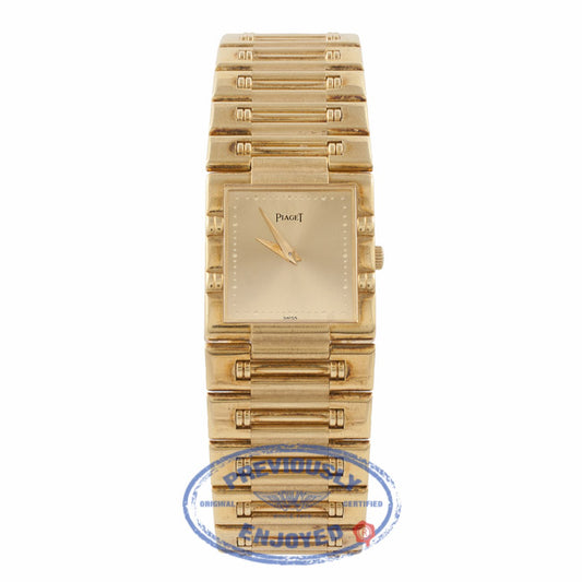 Piaget Dancer Square 18K Yellow Gold Champagne Dial Bracelet 6835 - Beverly Hills Watch Store