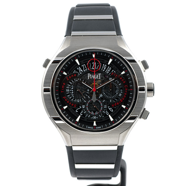 Piaget Protocol Flyback Titanium Skeleton Dial GMT Watch GOA35001 Beverly Hills Watch Company Watches