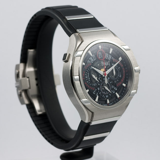 Piaget Protocol Flyback Titanium Skeleton Dial GMT Watch GOA35001 Beverly Hills Watch Company Watches