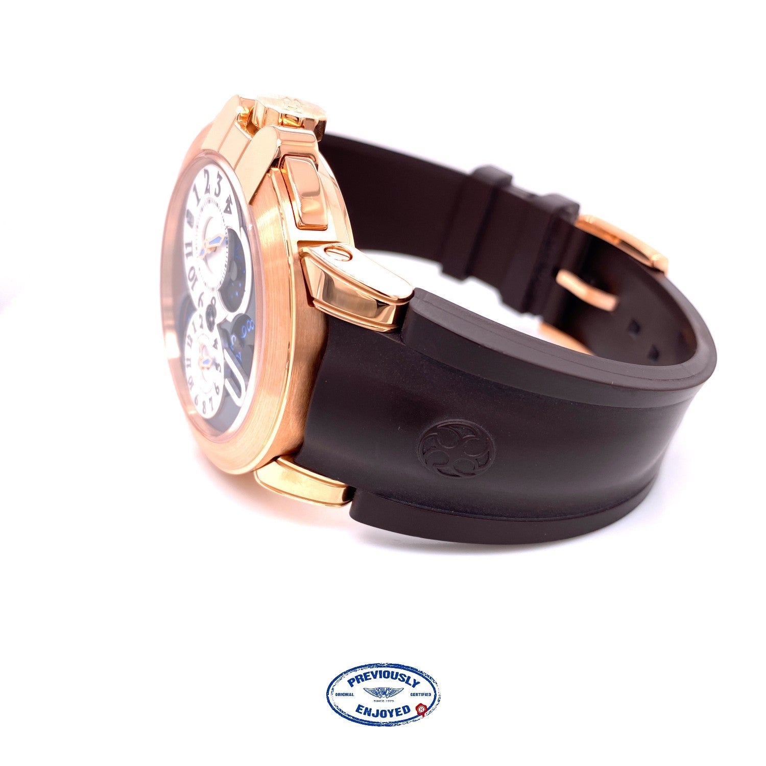Harry Winston 44mm Ocean Dual Time Rose Gold Watch OCEATZ44RR001