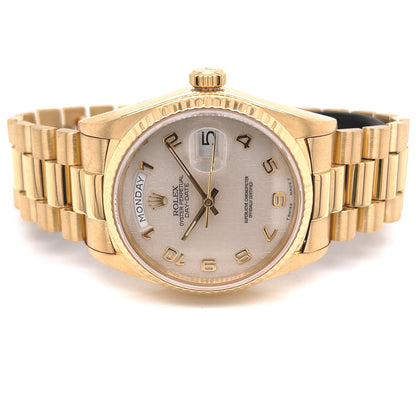 Rolex Day-Date 36MM President 18k Yellow Gold18038 PR8Z9Y - Beverly Hills Watch Company