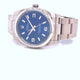 Rolex Stainless Steel Oyster Bracelet Domed Bezel Blue Dial Watch 114200 PZFWA8 - Beverly Hills Watch Company