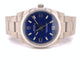 Rolex Stainless Steel Oyster Bracelet Domed Bezel Blue Dial Watch 114200 PZFWA8 - Beverly Hills Watch Company