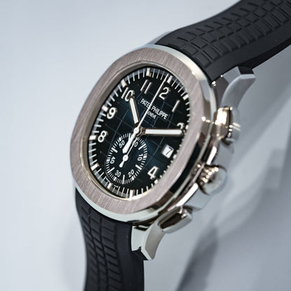 Patek Philippe Aquanaut Chronograph White Gold Blue Dial 5968g-001 - Beverly Hills Watch Company