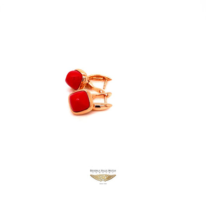 Naira & C Reconstructed Coral Rose Gold Earrings Q77AAE - Beverly Hills Watch and Jewelry Company