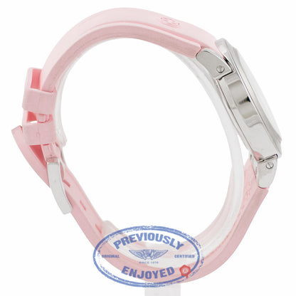 Harry Winston The Ocean Bi Retrograde 18K White Gold Silver Diamond Dial Pink Rubber Strap Ladies Watch 400-UABI36WC.WDP Beverly Hills Luxury Watches