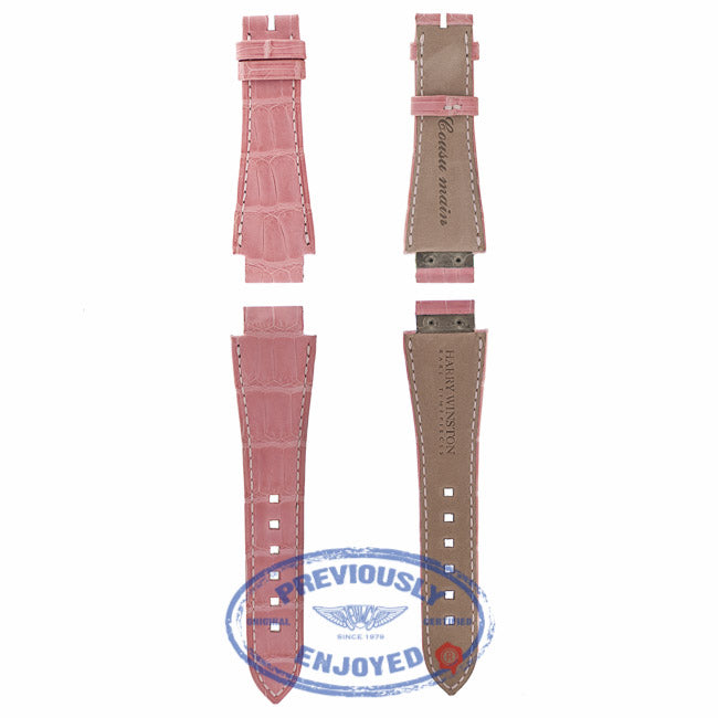 Harry Winston The Ocean Bi Retrograde 18K White Gold Silver Diamond Dial Pink Rubber Strap Ladies Watch 400-UABI36WC.WDP Beverly Hills Luxury Watches