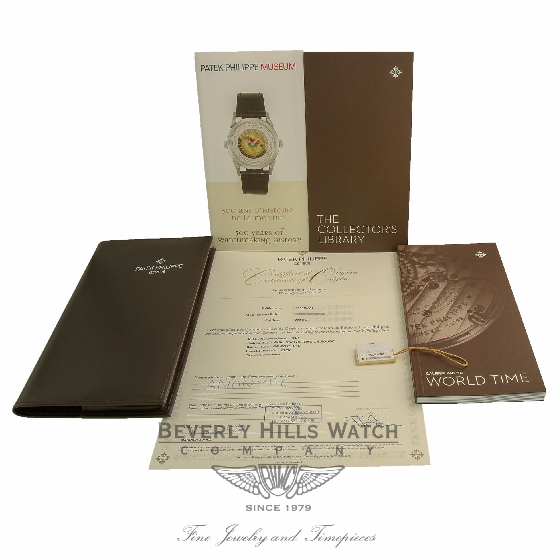 Patek Philippe World Time Rose Gold Slate Grey Dial 5230R-001 QNV9FH - Beverly Hills Watch Company