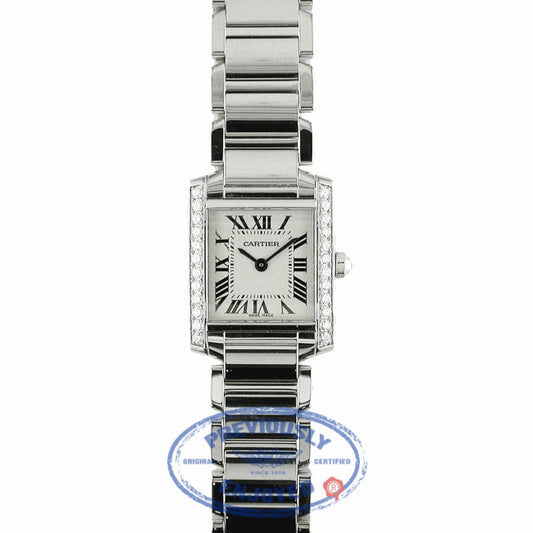 Cartier Custom Tank Francais Small Diamond Bezel Diamond Crown QRFMFG - Beverly Hills Watch Company Watch Store