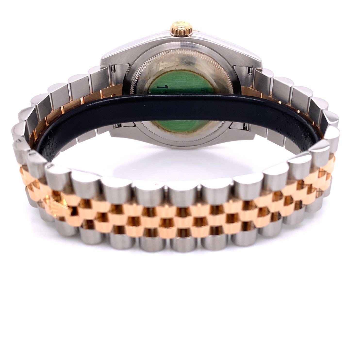 Rolex Datejust Turn-O-Graph 36mm Rose Gold and Stainless Steel Silver Stick Dial 116261 QV7QK1 - Beverly Hills Watch Company