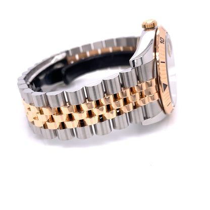 Rolex Datejust Turn-O-Graph 36mm Rose Gold and Stainless Steel Silver Stick Dial 116261 QV7QK1 - Beverly Hills Watch Company