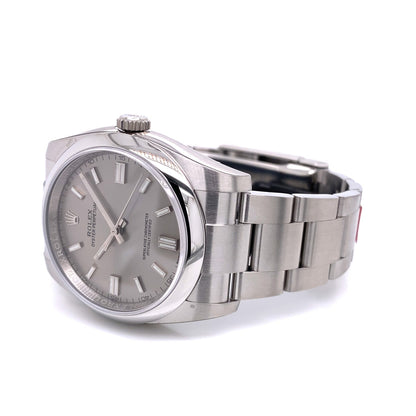 Rolex Oyster Perpetual 36mm Grey Dial 116000 QYW719 - Beverly Hills Watch Company